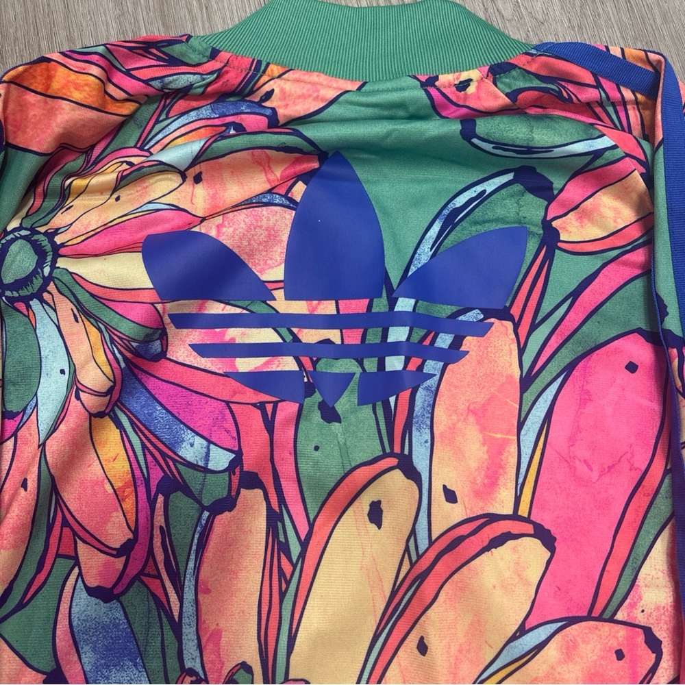 Adidas Multicolor Floral Jacket with Green Accents - Picture 6 of 9